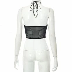 Kinky Cloth Corsets Black Sheer Strappy Corset