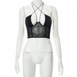 Kinky Cloth Corsets Black Sheer Strappy Corset