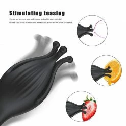Kinky Cloth Black Squid Glans Vibrator For Men
