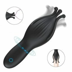 Kinky Cloth Black Squid Glans Vibrator For Men
