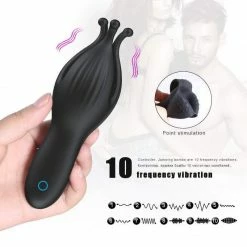 Kinky Cloth Black Squid Glans Vibrator For Men