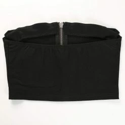 Kinky Cloth Black Tube Zipper Crop Top Top & Tees