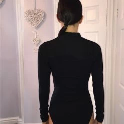 Kinky Cloth Black Turtleneck Button Bodysuit Onesies & Bodysuits