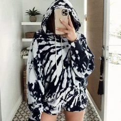 Kinky Cloth Black & White Tie Dye Tracksuit Punk