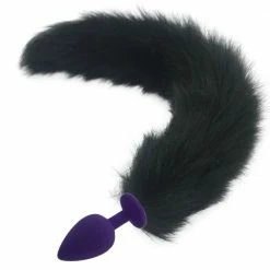 Kinky Cloth Black Wolf Long Tail Plug Kittens