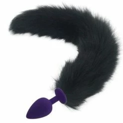 Kinky Cloth Black Wolf Long Tail Plug Kittens