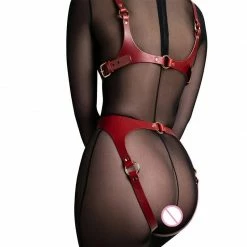 Kinky Cloth Body Bondage Leather Harness Set Punk