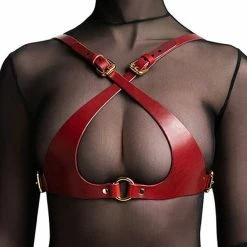 Kinky Cloth Body Bondage Leather Harness Set Punk
