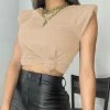 Kinky Cloth Bold Shoulder Sleeveless Top Top & Tees