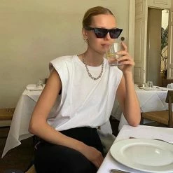 Kinky Cloth Bold Shoulder Sleeveless Top Top & Tees