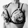 Kinky Cloth Goth Bondage Rivet Leather Lingerie Bra