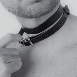 Kinky Cloth Bondage Leather Necklace Collar Belt