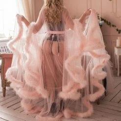 Kinky Cloth Boudoir Feather Sheer Boa Robe DDLG - Daddy / Little