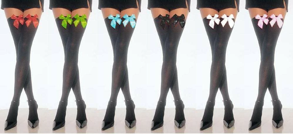 Kinky Cloth Bow Thigh High Stockings DDLG - Daddy / Little 2 Kinky Cloth Bow Thigh High Stockings DDLG - Daddy / Little