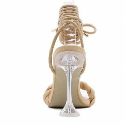 Kinky Cloth Footwear Braided Heeled Gladiator Sandals