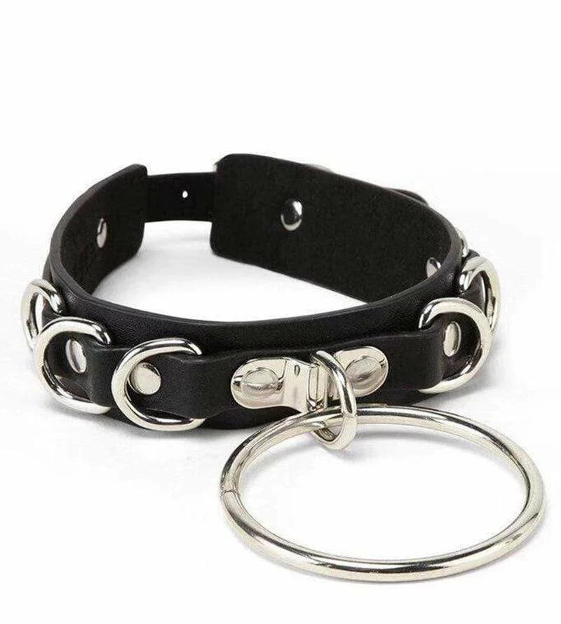 Kinky Cloth Goth Braided Metal O-Round Collar Choker 4 Kinky Cloth Goth Braided Metal O-Round Collar Choker