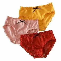Kinky Cloth Breathable Bow Underwear Briefs