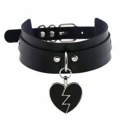 Kinky Cloth Goth Broken Heart Collar