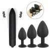 Kinky Cloth Black Bullet Vibrator With Crystal Butt Plug