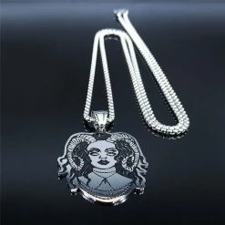 Kinky Cloth Jewelry Bullhorn Witch Chain Necklace