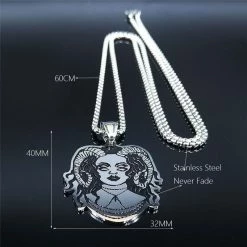 Kinky Cloth Jewelry Bullhorn Witch Chain Necklace