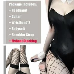 Kinky Cloth Bunny Costume Faux Leather Set Cosplay