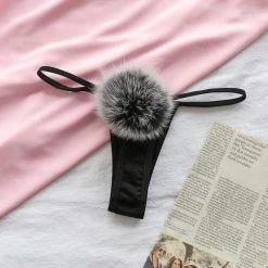 Kinky Cloth Bunny Poof Thong