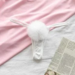 Kinky Cloth Bunny Poof Thong
