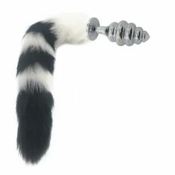 Kinky Cloth Blended Stripes Tail Plug Pet Play