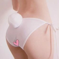 Kinky Cloth Pet Play Bunny Tail Tie Panties