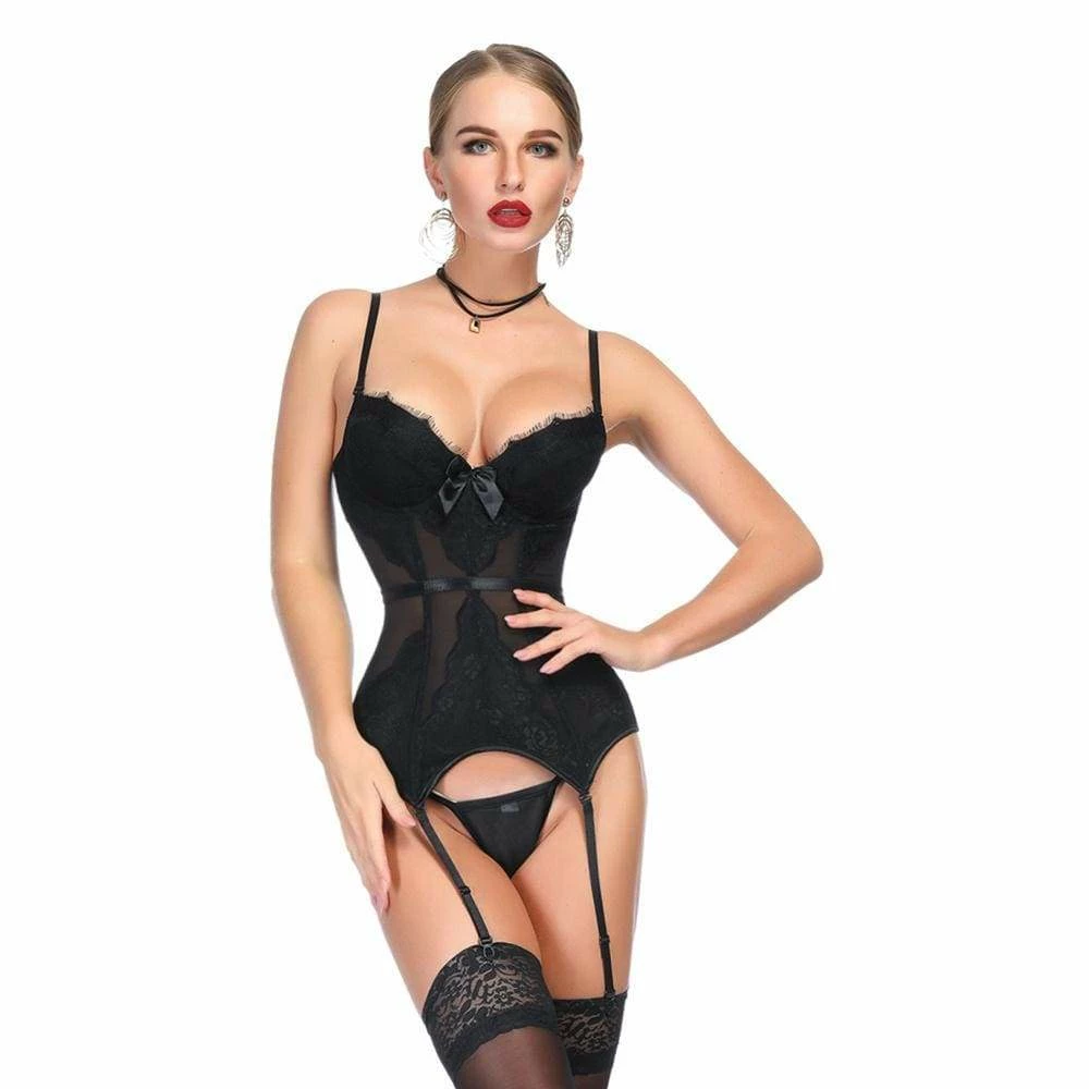 Kinky Cloth Lace Bustier Corset Lingerie Goth 1 Kinky Cloth Lace Bustier Corset Lingerie Goth