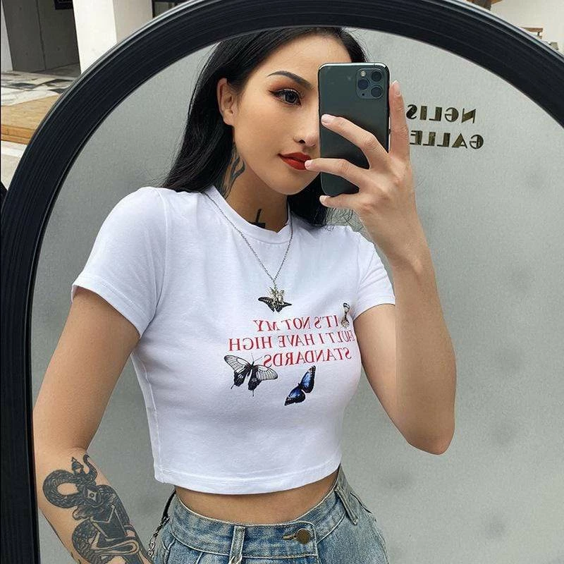 Kinky Cloth Top & Tees It's Not My Fault Crop Top T-Shirt 1 Kinky Cloth Top & Tees It's Not My Fault Crop Top T-Shirt