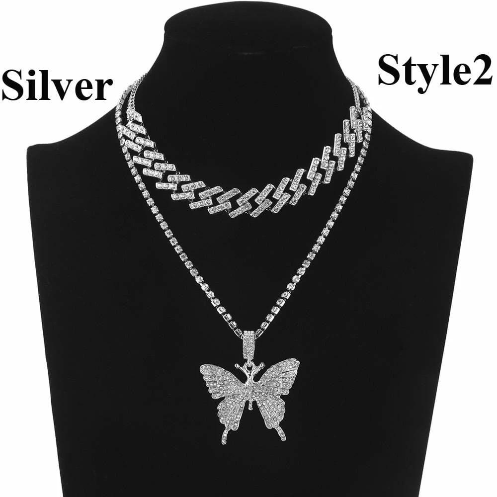 Kinky Cloth Butterfly Cuban Link Necklace Set 9 Kinky Cloth Butterfly Cuban Link Necklace Set