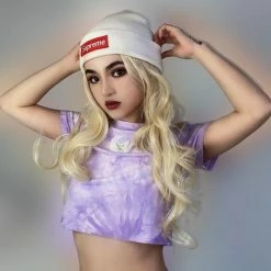 Kinky Cloth Butterfly Tie Dye Printed Crop T-Shirt Top & Tees