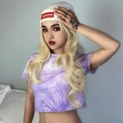 Kinky Cloth Butterfly Tie Dye Printed Crop T-Shirt Top & Tees