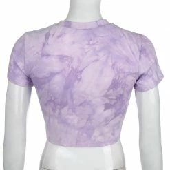 Kinky Cloth Butterfly Tie Dye Printed Crop T-Shirt Top & Tees