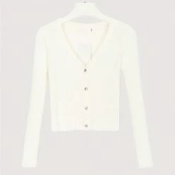 Kinky Cloth Top & Tees Button Knitted Crop Top Cardigan