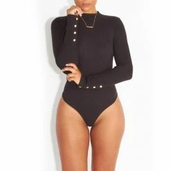 Kinky Cloth Button Turtleneck Bodysuit Onesies & Bodysuits