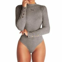 Kinky Cloth Button Turtleneck Bodysuit Onesies & Bodysuits