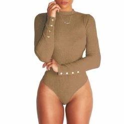 Kinky Cloth Button Turtleneck Bodysuit Onesies & Bodysuits