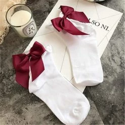 Kinky Cloth Candy Color Bow Knot Socks