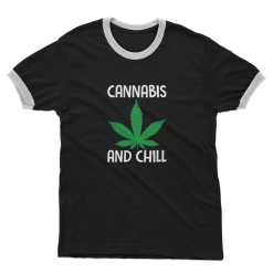 Alloverprint.it Cannabis And Chill Adult Ringer T-Shirt Stoner