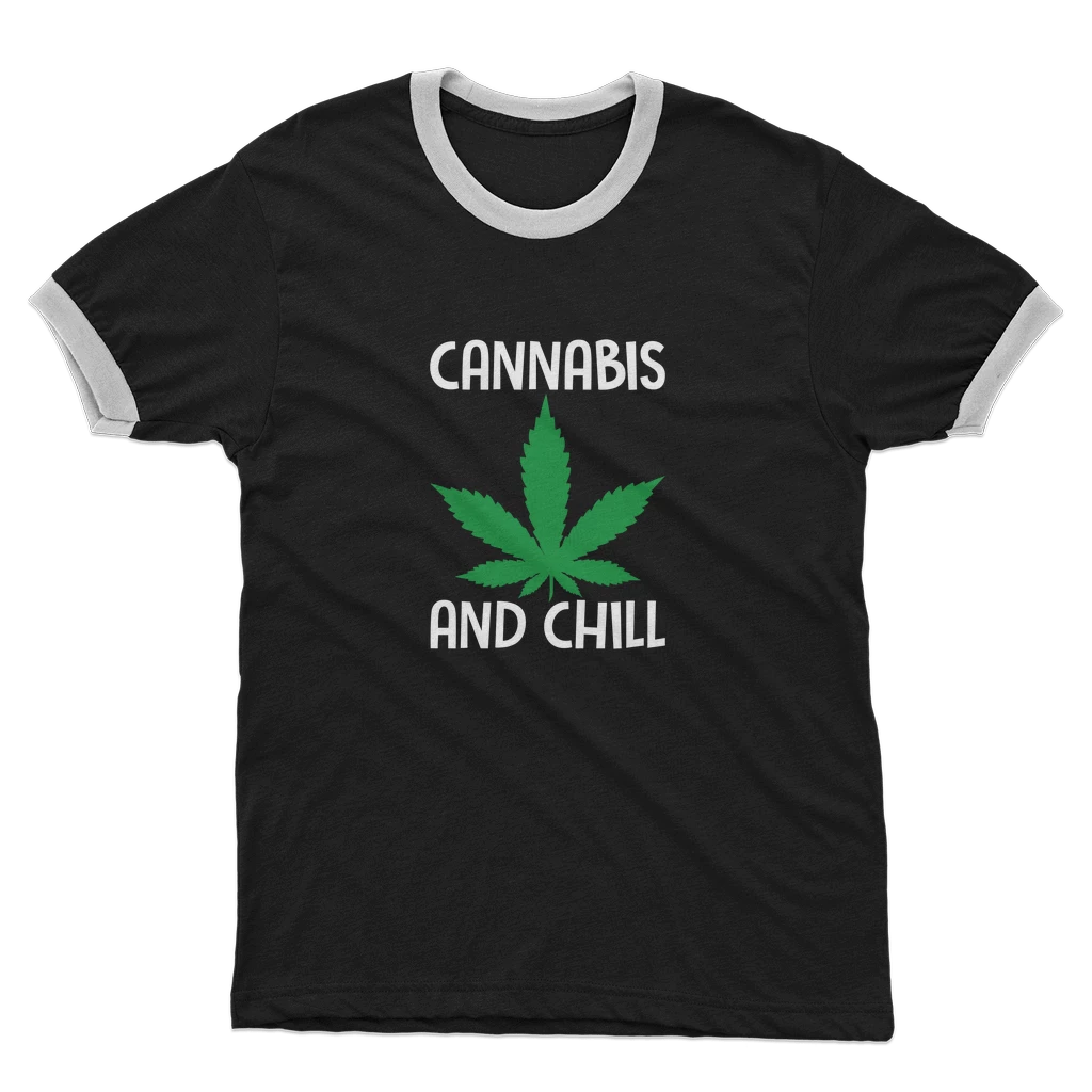 Alloverprint.it Cannabis And Chill Adult Ringer T-Shirt Stoner 1 Alloverprint.it Cannabis And Chill Adult Ringer T-Shirt Stoner