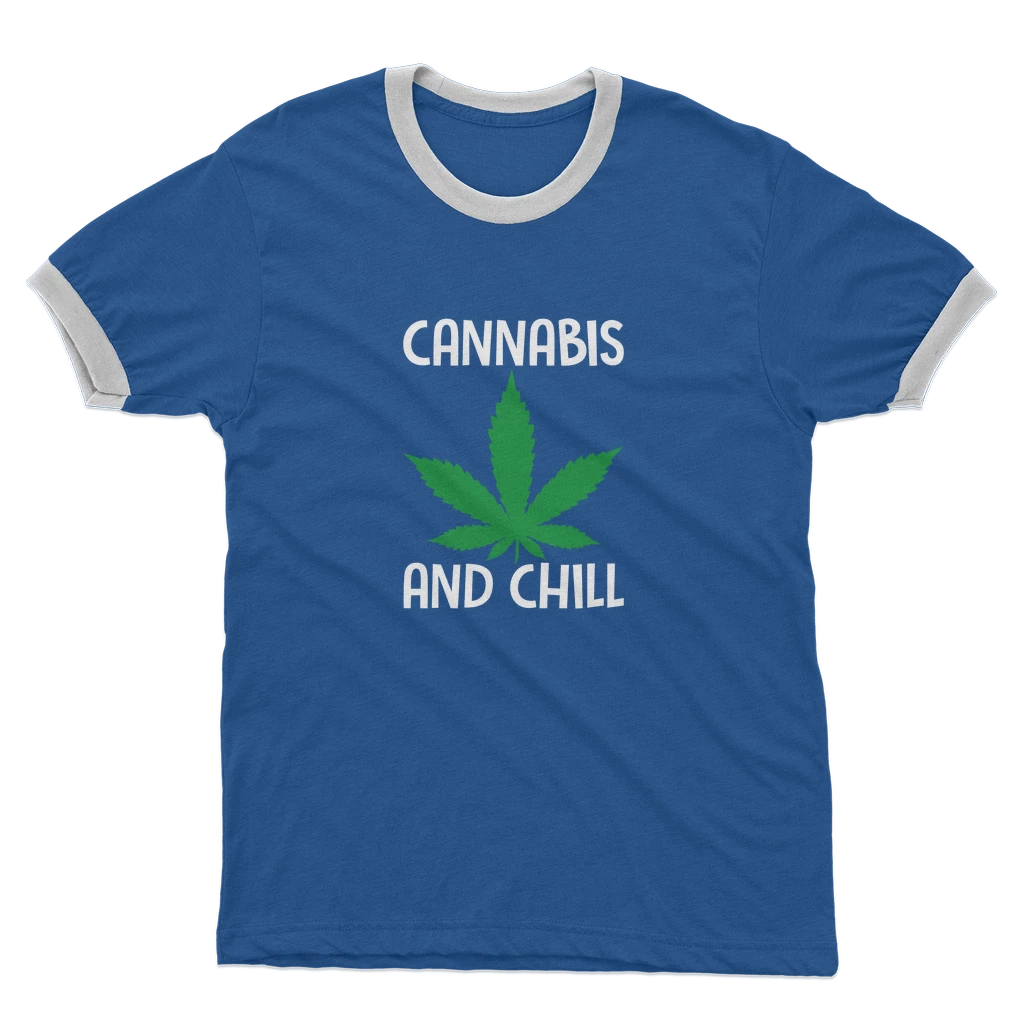 Alloverprint.it Cannabis And Chill Adult Ringer T-Shirt Stoner 4 Alloverprint.it Cannabis And Chill Adult Ringer T-Shirt Stoner