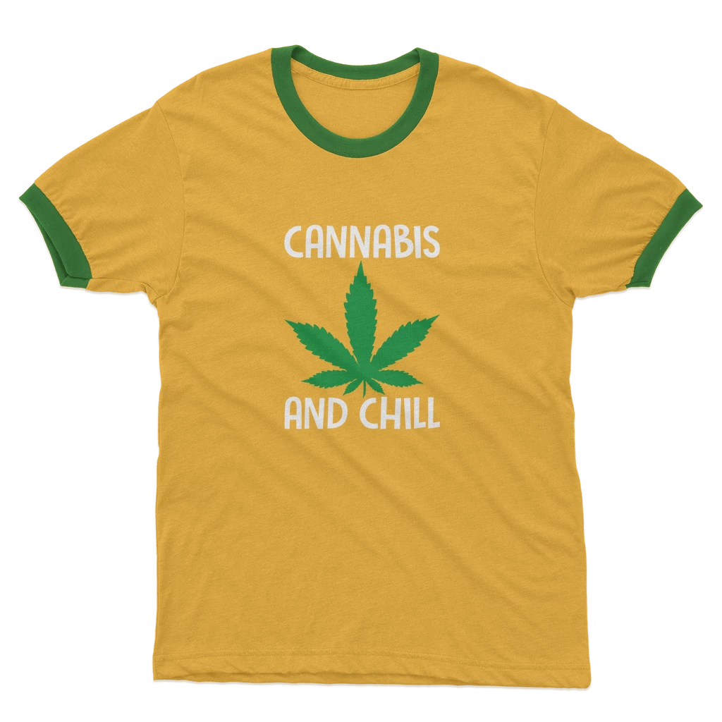 Alloverprint.it Cannabis And Chill Adult Ringer T-Shirt Stoner 5 Alloverprint.it Cannabis And Chill Adult Ringer T-Shirt Stoner