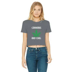 Alloverprint.it Cannabis And Chill Classic Women's Cropped Raw Edge T-Shirt Stoner 13 Alloverprint.it Cannabis And Chill Classic Women's Cropped Raw Edge T-Shirt Stoner