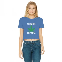 Alloverprint.it Cannabis And Chill Classic Women's Cropped Raw Edge T-Shirt Stoner 21 Alloverprint.it Cannabis And Chill Classic Women's Cropped Raw Edge T-Shirt Stoner