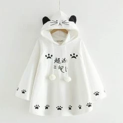 Kinky Cloth Cat Ear Cloak Fleece Hoodies