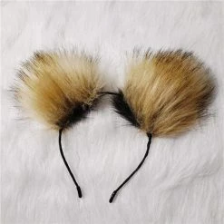 Kinky Cloth Cat Ears Headband And Animal Fox Tail Plug Set Cosplay
