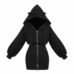 Kinky Cloth Cat Ears Hoodie Dress Goth 9 Kinky Cloth Cat Ears Hoodie Dress Goth